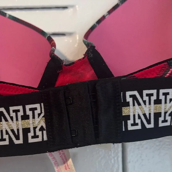 PINK Victoria’s Secret Red & Black Plaid Push-Up Bra - Picture 10 of 12